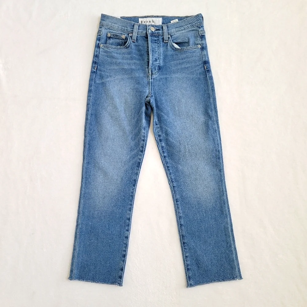 Frank & Eileen Cork‎ Jeans Size 26 Blue Straight Crop Raw Hem Denim